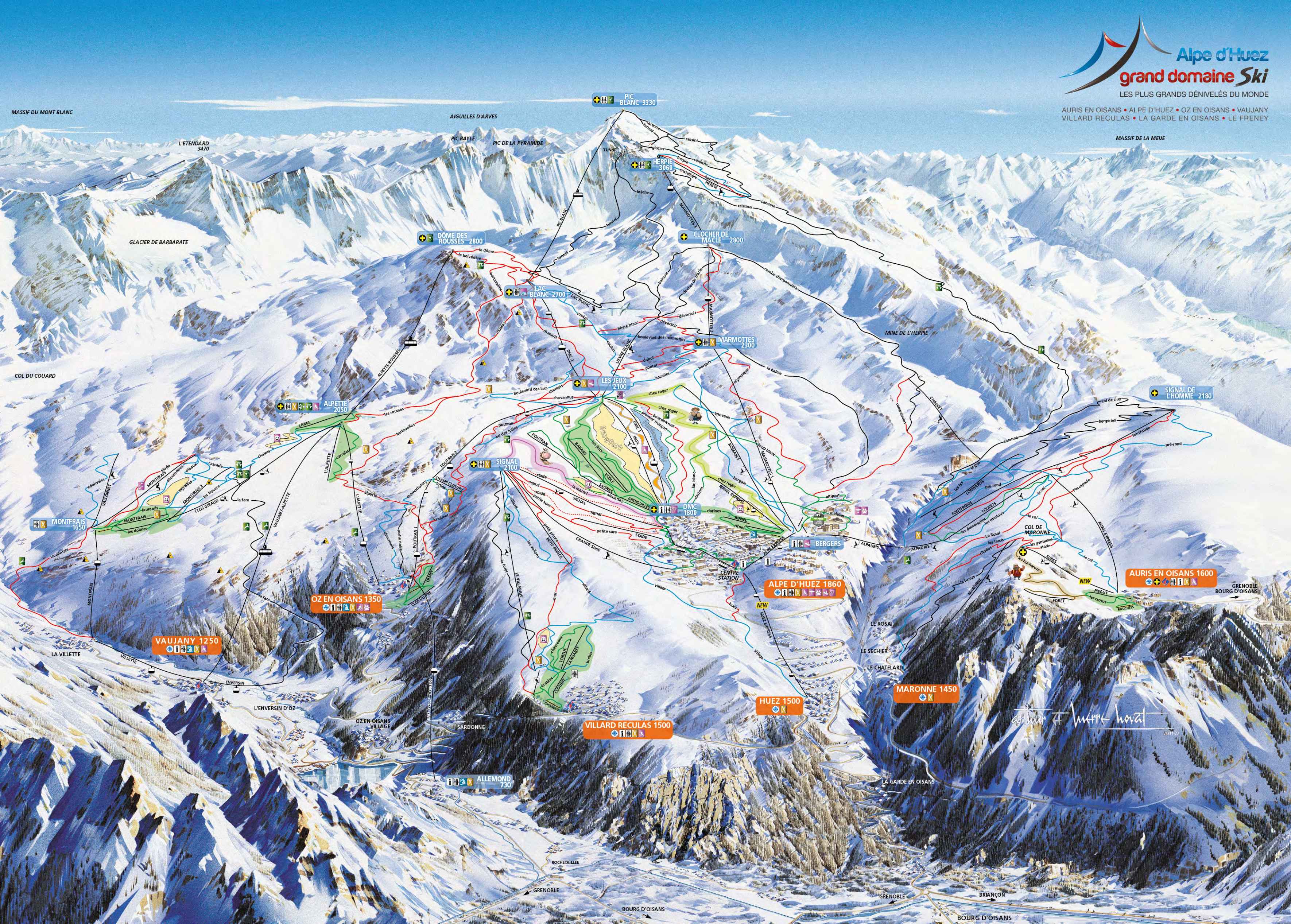 L’Alpe d’Huez ski map